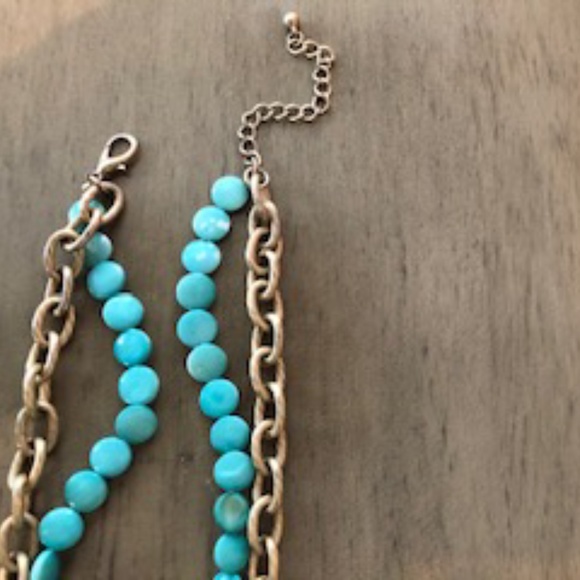 Starfish Gold, Pearl, and Turquoise Necklace - Picture 3 of 3